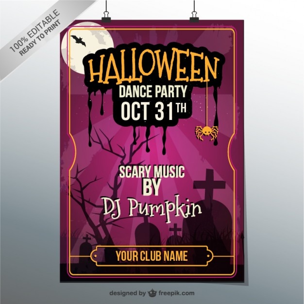 Halloween dance party poster
