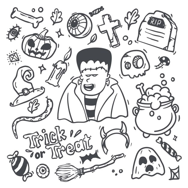 Halloween doodle illustratie