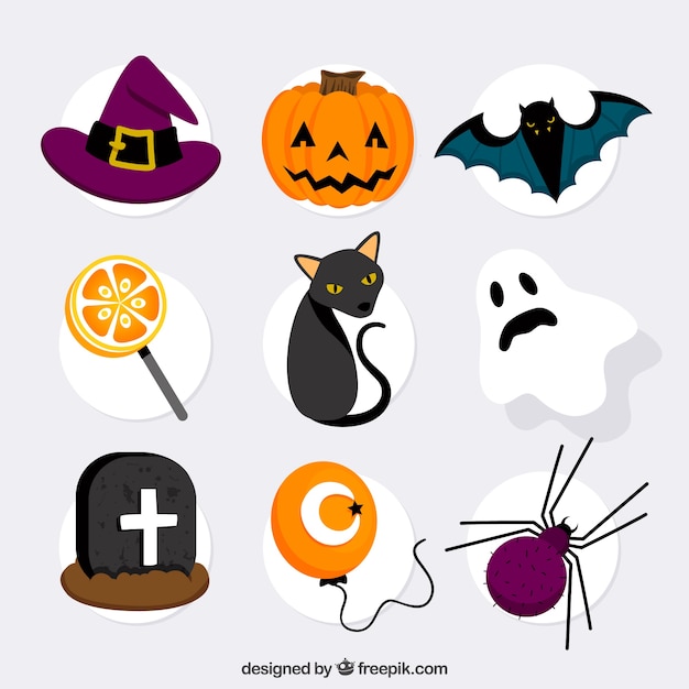 Gratis vector halloween etiketten collectie