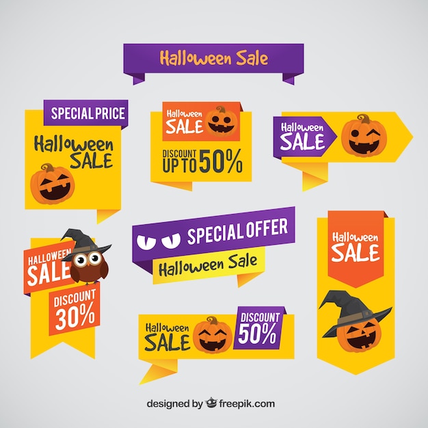 Halloween etiketten met speciale prijzen