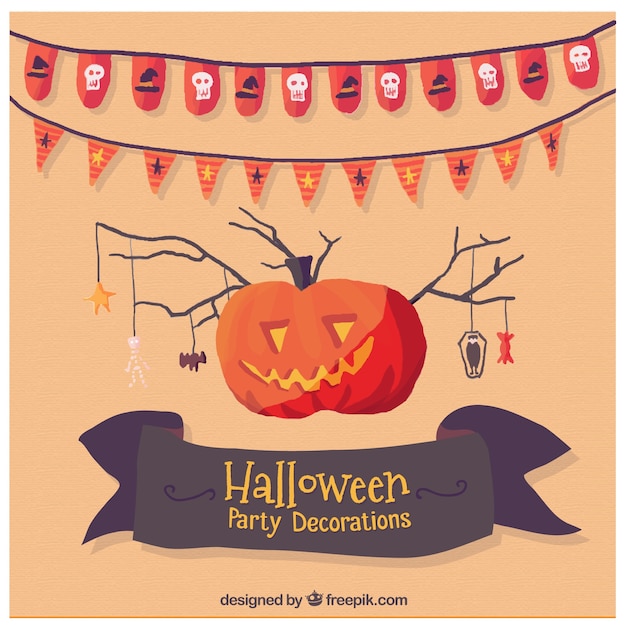 Gratis vector halloween feest decoraties