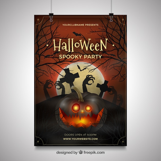 Halloween feest poster Gratis Vector