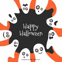 Gratis vector halloween frame met grappige spoken