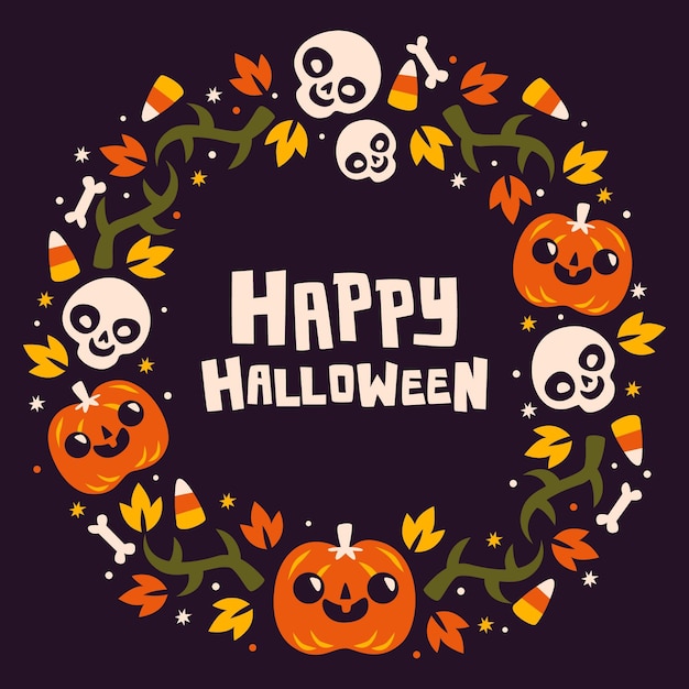 Gratis vector halloween frame ontwerp