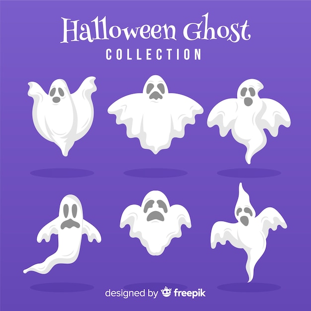 Gratis vector halloween geestverzameling