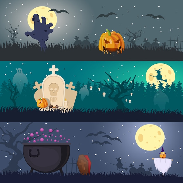 Halloween horizontale banners