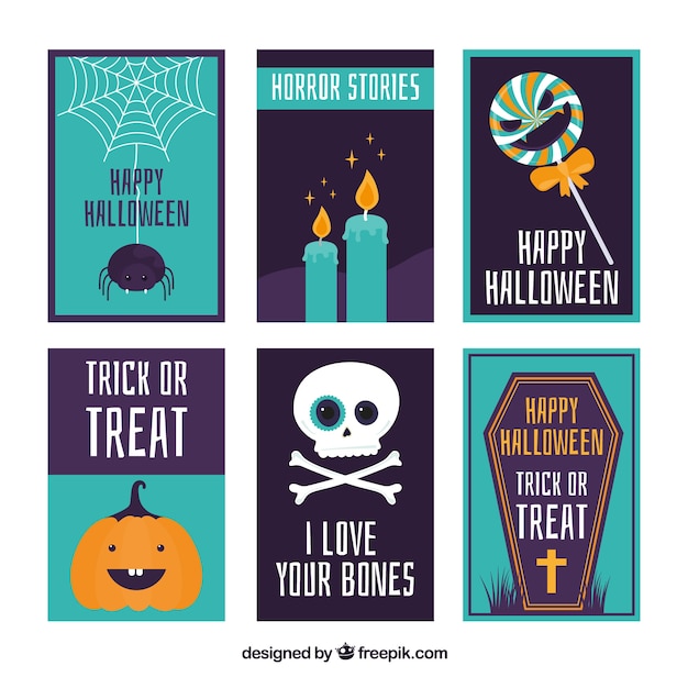 Halloween kaarten met leuke stijl