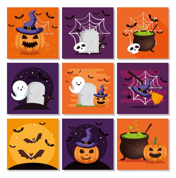 Halloween-kaartenset