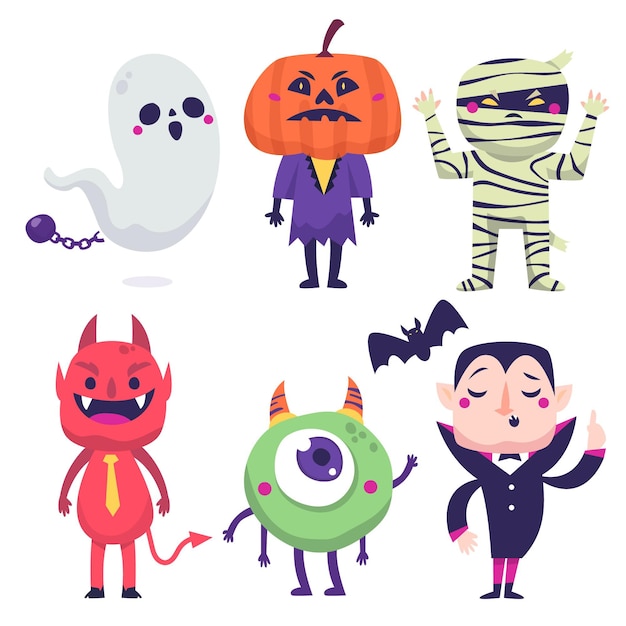 Gratis vector halloween karakter tekenen