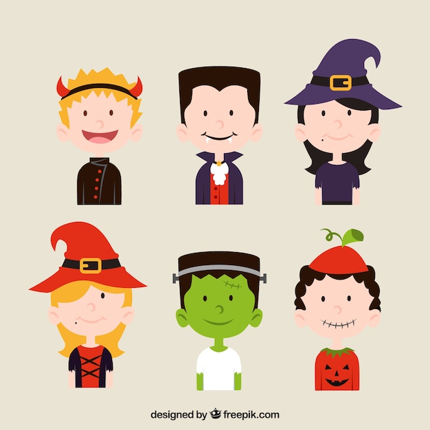 Halloween kids gezichten