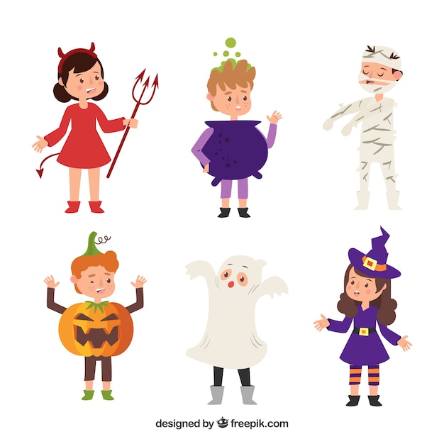 Gratis vector halloween kostuum collectie