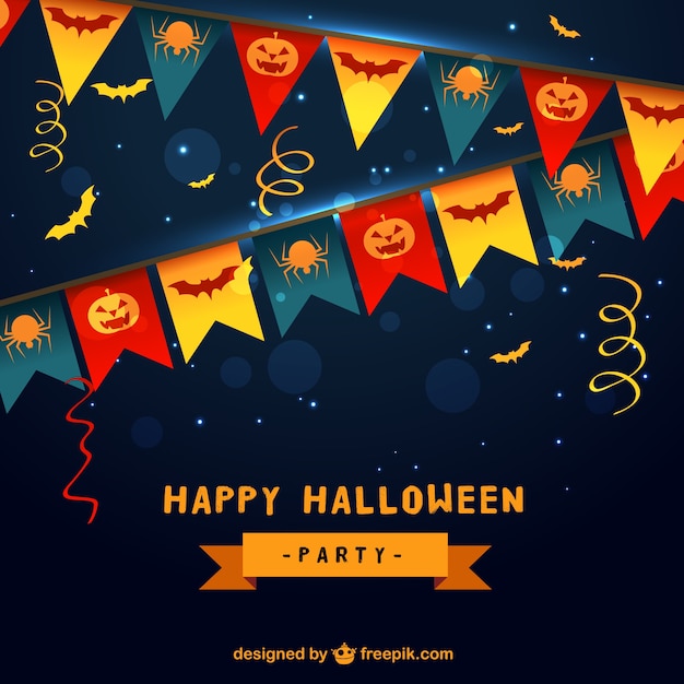 Gratis vector halloween partij achtergrond met gorzen