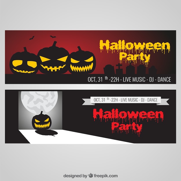 Halloween party banners