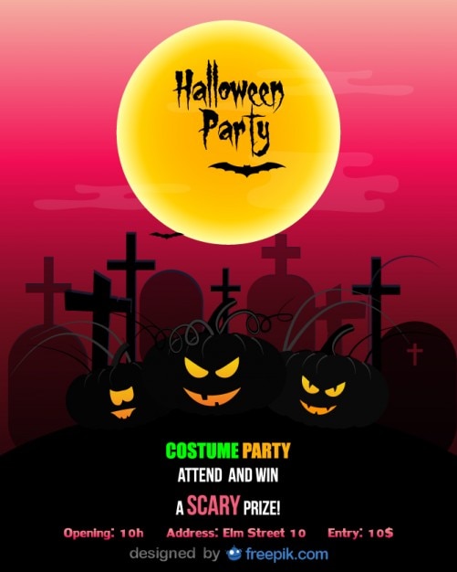 Halloween party flyer sjabloon kostuum partij