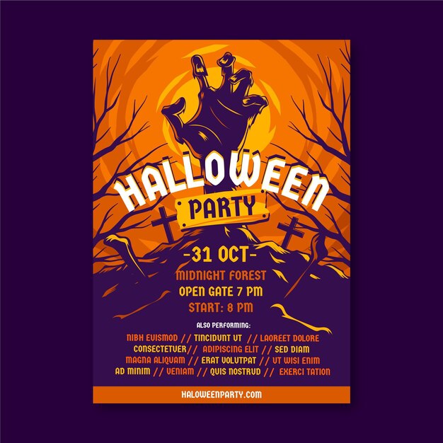 Halloween party poster sjabloon