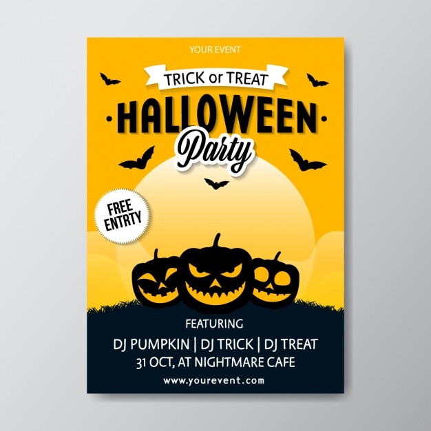 Gratis vector halloween party poster te ontwerpen