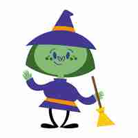 Gratis vector halloween personage heks