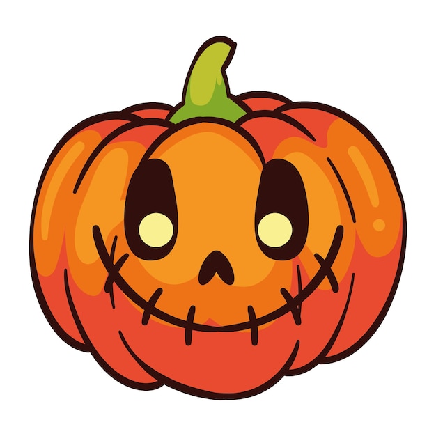 Gratis vector halloween pompoen glimlachende illustratie geïsoleerd