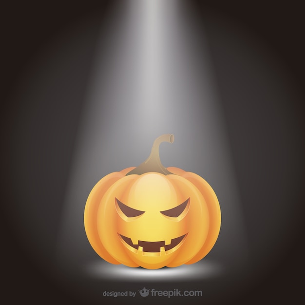 Gratis vector halloween pompoen met schijnwerpers