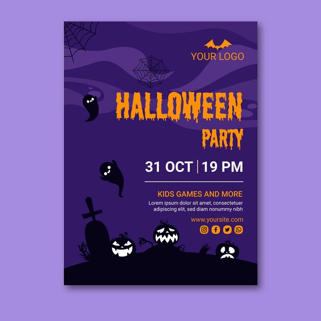 Gratis vector halloween poster concept