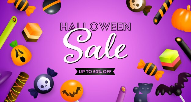 Halloween Sale belettering met zoetwaren