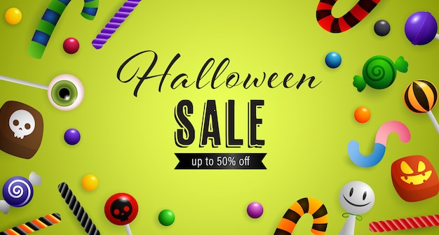 Halloween Sale, tot vijftig procent korting op belettering met snoepjes