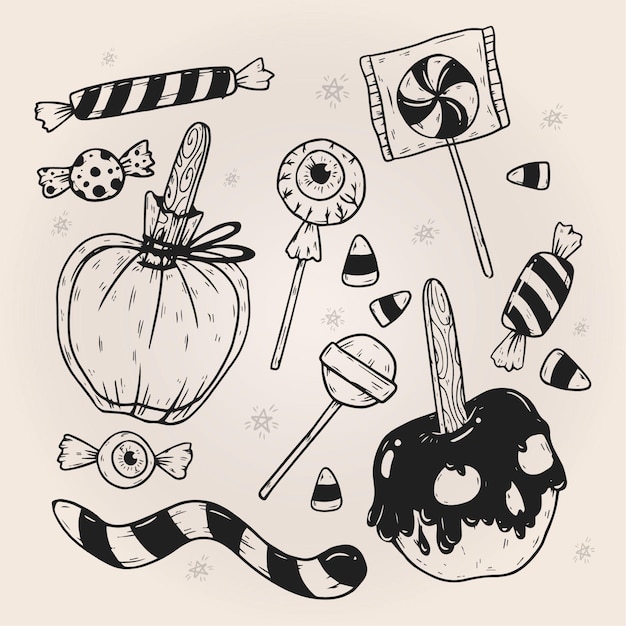 Gratis vector halloween-snoeppakket