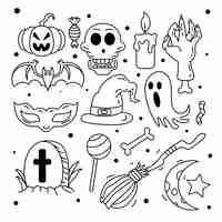 Gratis vector halloween stripfiguren set