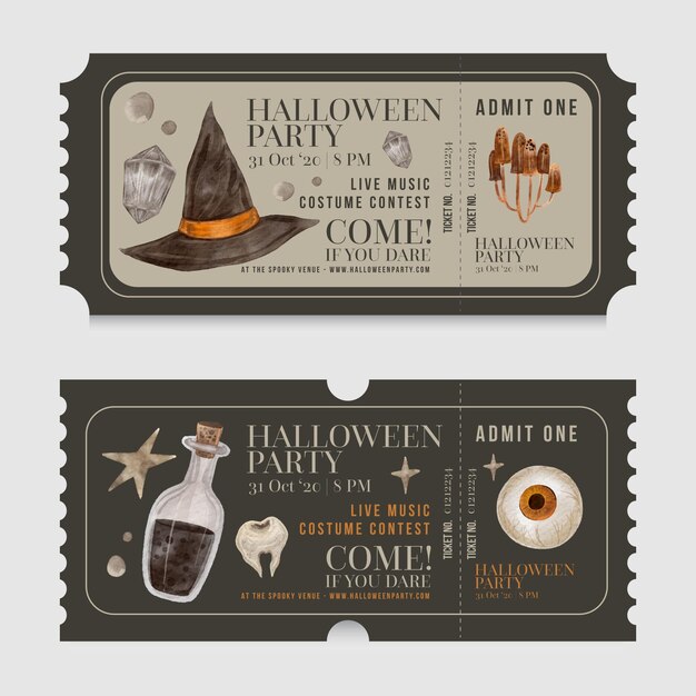 Halloween ticket collectie sjabloon