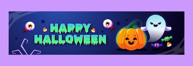Gratis vector halloween-twitch-banner met verloop