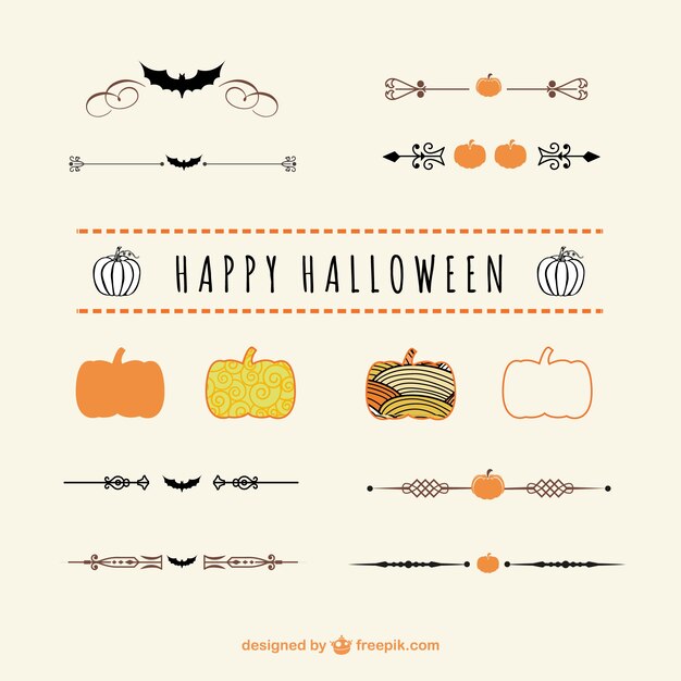 Halloween verdelers en ornamenten vector kunst