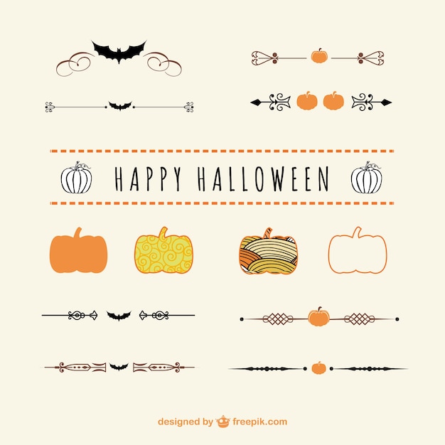 Halloween verdelers en ornamenten vector kunst