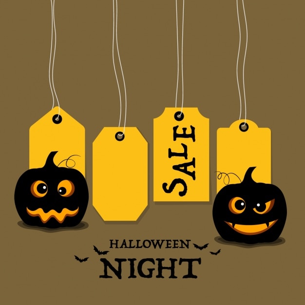 Gratis vector halloween verkoop label achtergrond