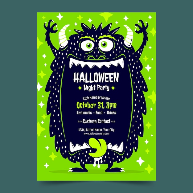 Halloween verticale poster sjabloon