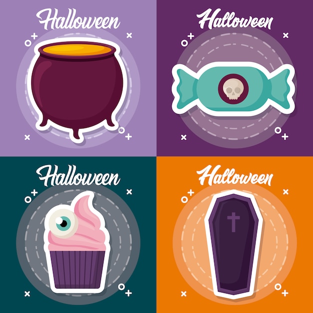 Gratis vector halloween-viering instellen