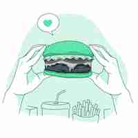 Gratis vector hamburger concept illustratie