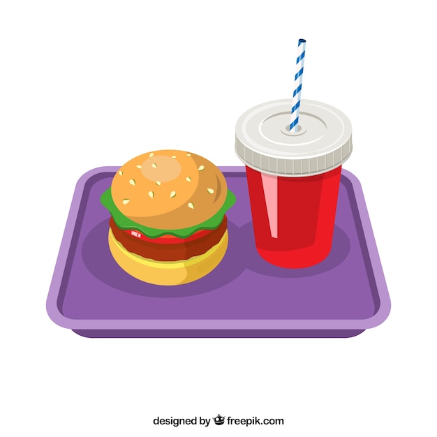 Gratis vector hamburger en frisdrank