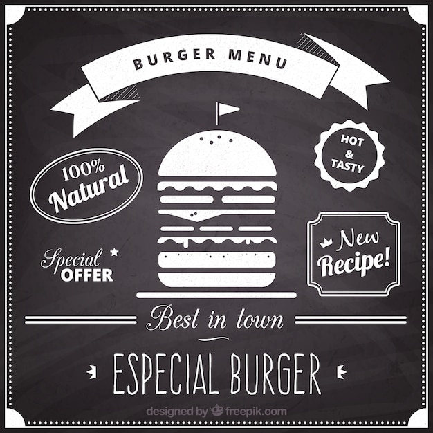 Gratis vector hamburger menu schoolbord