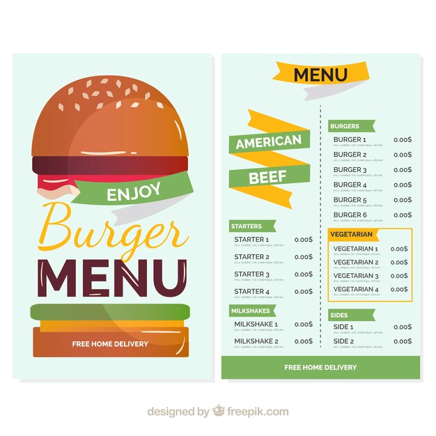 Hamburger menu sjabloon met geweldige kleuren