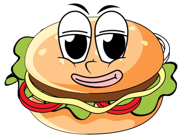 Gratis vector hamburger met blij gezicht