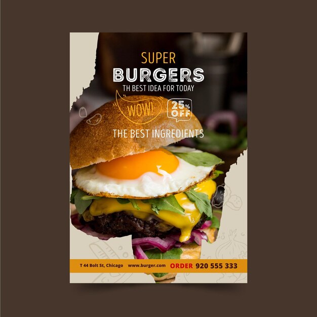 Hamburgers restaurant poster sjabloon