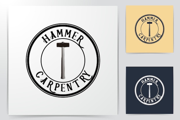 Hamer logo ideeën. Inspiratie logo ontwerp. Sjabloon vectorillustratie. Geïsoleerd Op Witte Achtergrond