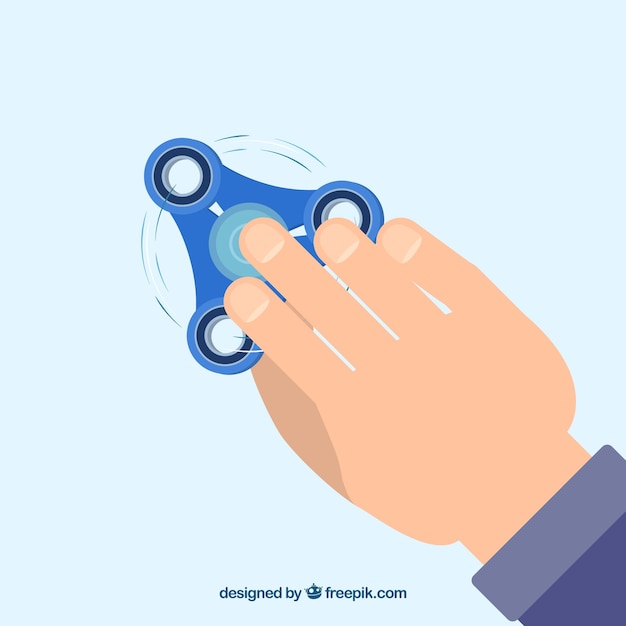 Gratis vector hand achtergrond met blauwe spinner