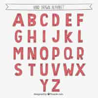 Gratis vector hand drawn red alphabet