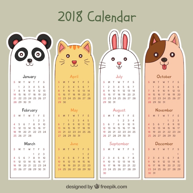 Hand getekend 2018 kalender