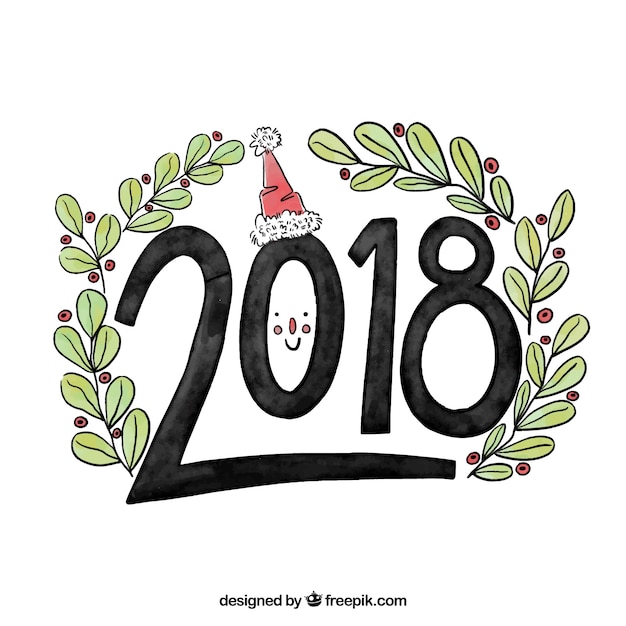 Gratis vector hand getekend 2018