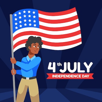 Hand getekend 4 juli - onafhankelijkheidsdag illustratie
