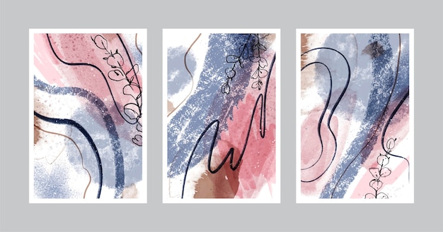 Hand getekend abstracte vormen omslagcollectie