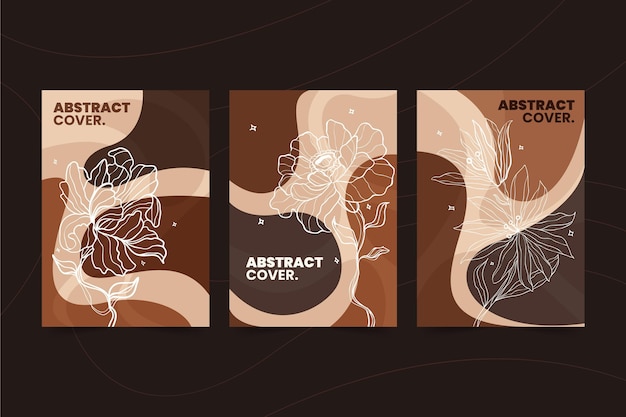 Hand getekend abstracte vormen omslagcollectie