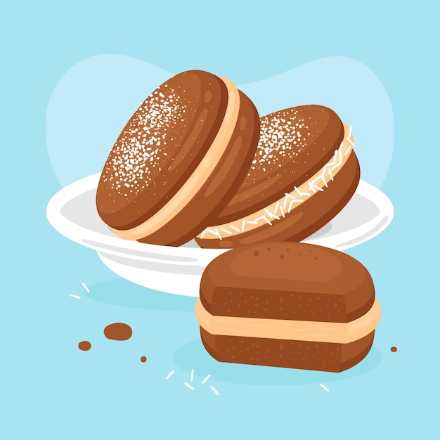 Hand getekend alfajor illustratie